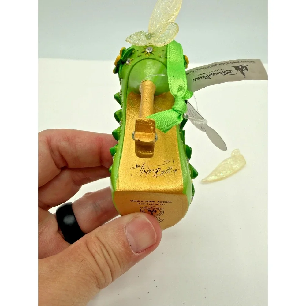Disney Parks Runway Shoe Ornament Princess Tinker Bell Wing Damage High Heel Tag